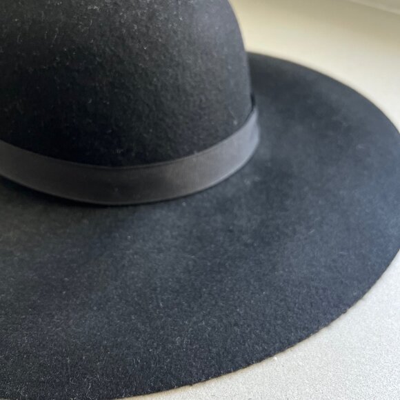 Nordstrom Women's Black Wool Blend Wide Brim Hat - Picture 3 of 4